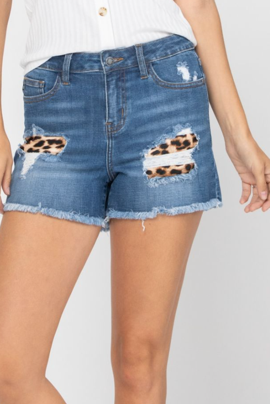 Wild Side Judy Blue Shorts-Jeans-Dear Me Southern Boutique, located in DeRidder, Louisiana