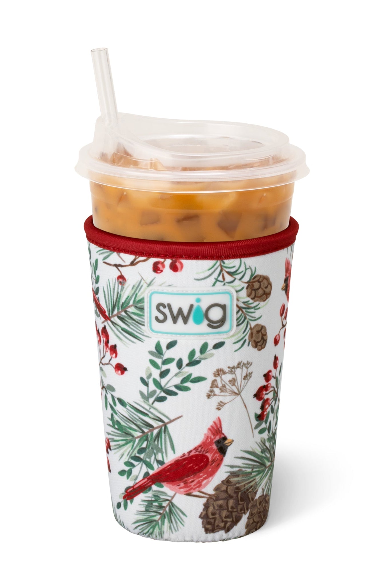 Winter Cardinals Iced Cup Coolie-Travel Mugs-Dear Me Southern Boutique, located in DeRidder, Louisiana