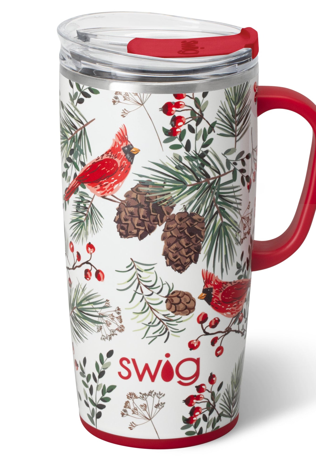 Winter Cardinals Travel Mug 22oz-Travel Mugs-Dear Me Southern Boutique, located in DeRidder, Louisiana