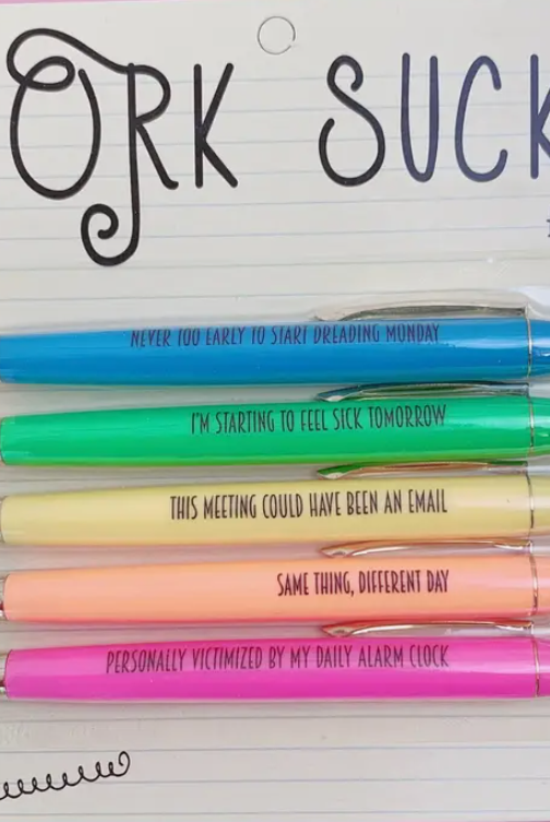 Work Sucks Pen Set-Pens-Dear Me Southern Boutique, located in DeRidder, Louisiana