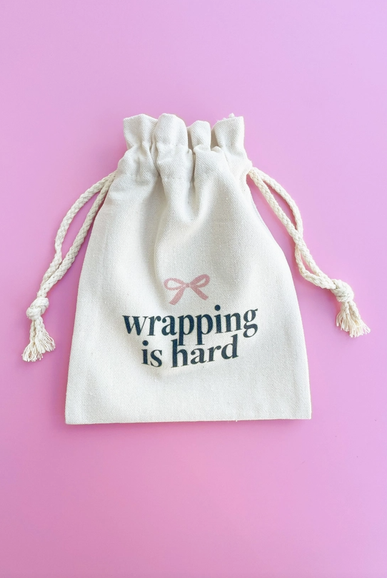 Wrapping is Hard Canvas Gift Bag-Gift Bags-Dear Me Southern Boutique, located in DeRidder, Louisiana