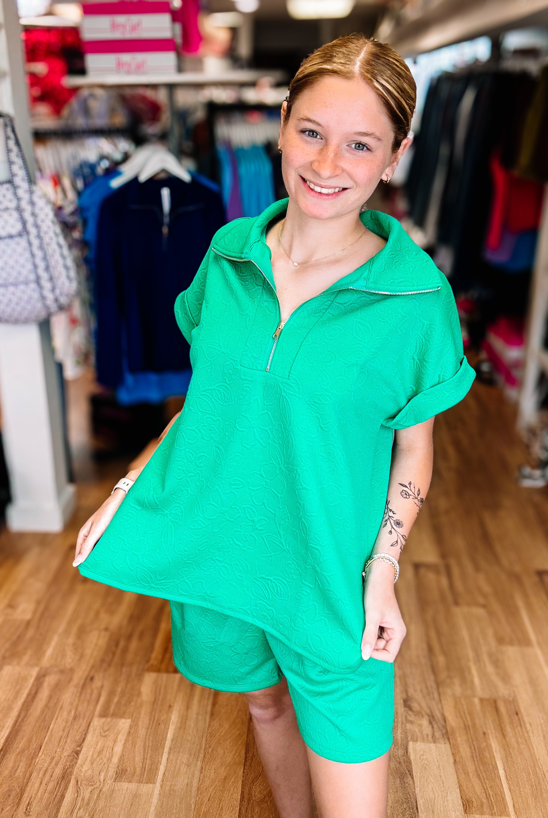 Yacht Club Set- Emerald Pop-Dear Me Southern Boutique, located in DeRidder, Louisiana