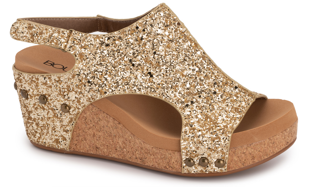 Corky Carley Gold Glitter-Shoes-Dear Me Southern Boutique, located in DeRidder, Louisiana