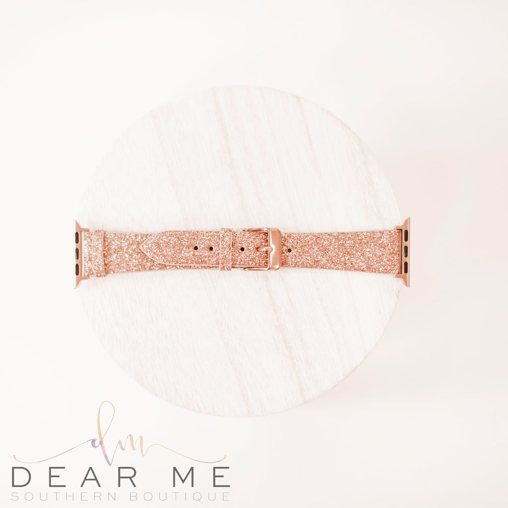 Rose Gold Glitter Watch Band-Jewelry-Dear Me Southern Boutique, located in DeRidder, Louisiana