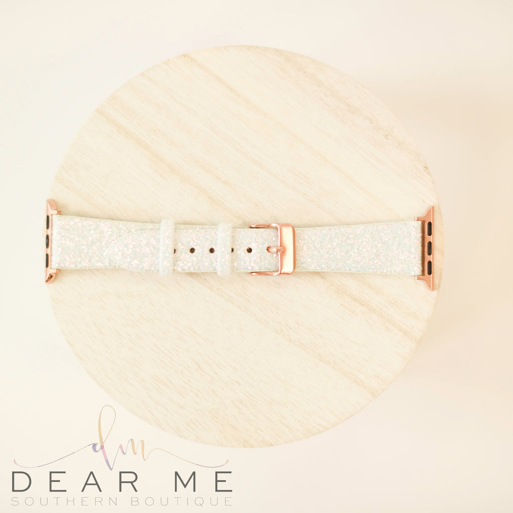 White Glitter Watch Band-Watch Band-Dear Me Southern Boutique, located in DeRidder, Louisiana