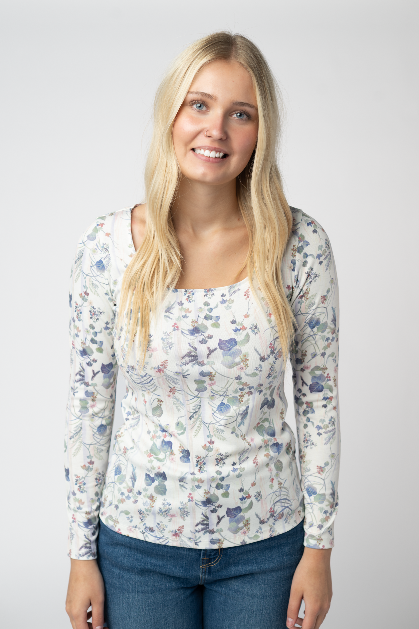 08.21 EN ROUTE Alyssa Long Sleeve Top - Olive Meadow-Tops-Dear Me Southern Boutique, located in DeRidder, Louisiana