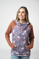 08.21 EN ROUTE Classic Zoey ZipCowl Sweatshirt - Blushwood Floral and Terra Cotta-Pullover-Dear Me Southern Boutique, located in DeRidder, Louisiana