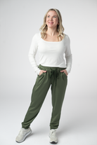 08.21 EN ROUTE Cloud Joggers - Olive-bottoms-Dear Me Southern Boutique, located in DeRidder, Louisiana