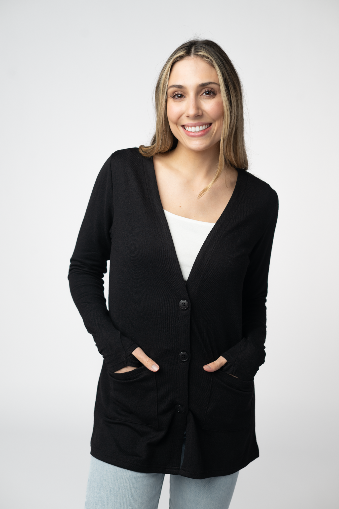 08.21 EN ROUTE Cori Cardigan - Black-Cardigan-Dear Me Southern Boutique, located in DeRidder, Louisiana