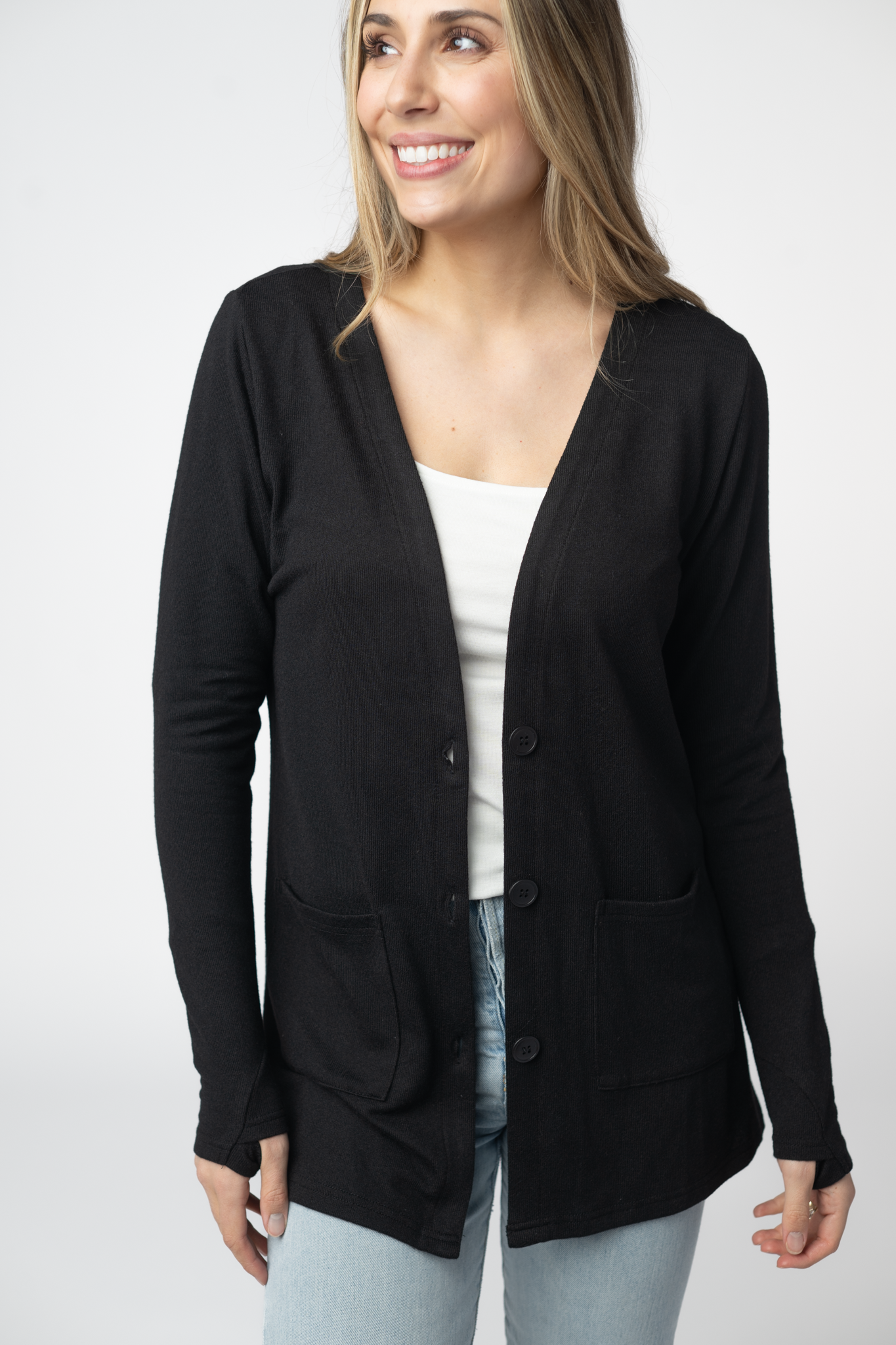 08.21 EN ROUTE Cori Cardigan - Black-Cardigan-Dear Me Southern Boutique, located in DeRidder, Louisiana