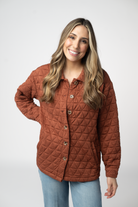 08.21 EN ROUTE Geometric Button Down Jacket - Rust-outerwear-Dear Me Southern Boutique, located in DeRidder, Louisiana