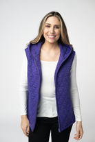 08.21 EN ROUTE Heather Geometric Hooded Vest - Purple-Vest-Dear Me Southern Boutique, located in DeRidder, Louisiana