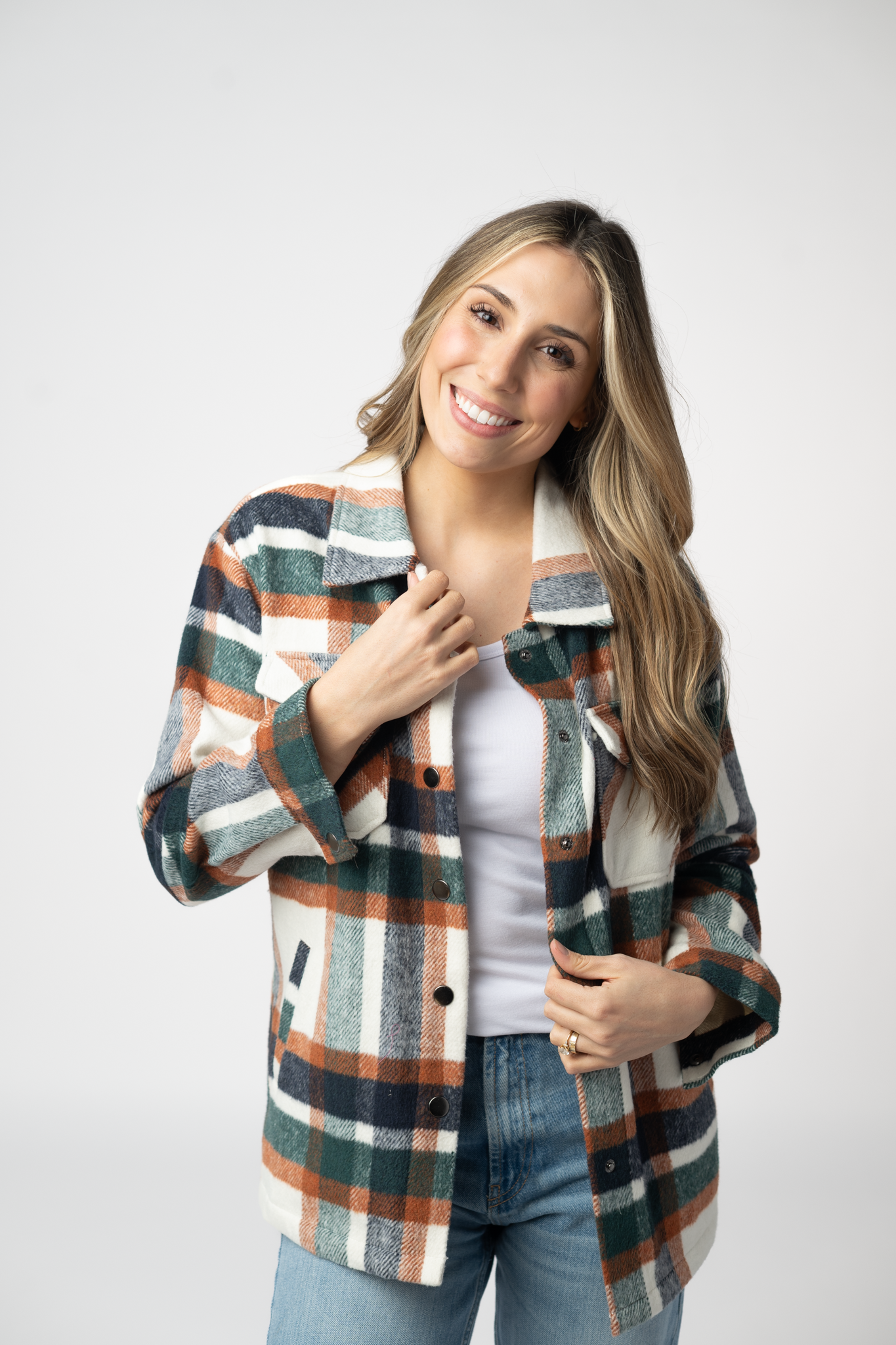 08.21 EN ROUTE Norah Shacket - Harvest Plaid-shacket-Dear Me Southern Boutique, located in DeRidder, Louisiana