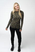 09.02 EN ROUTE Blair Long Sleeve Top - Olive Animal Print-Tops-Dear Me Southern Boutique, located in DeRidder, Louisiana