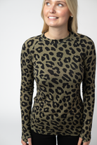 09.02 EN ROUTE Blair Long Sleeve Top - Olive Animal Print-Tops-Dear Me Southern Boutique, located in DeRidder, Louisiana