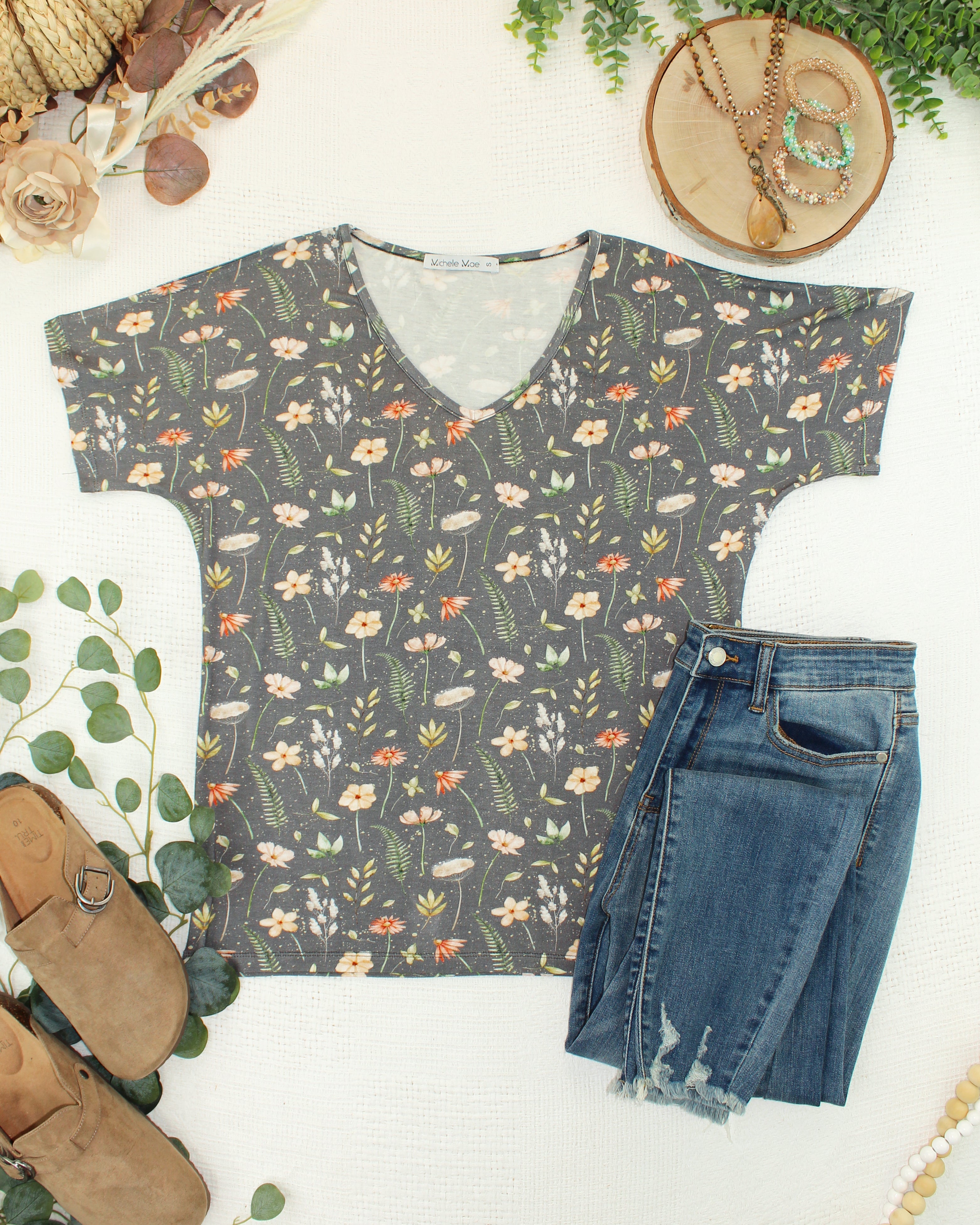 09.02 EN ROUTE Chloe Cozy Top - Wildflower Meadow-Tops-Dear Me Southern Boutique, located in DeRidder, Louisiana