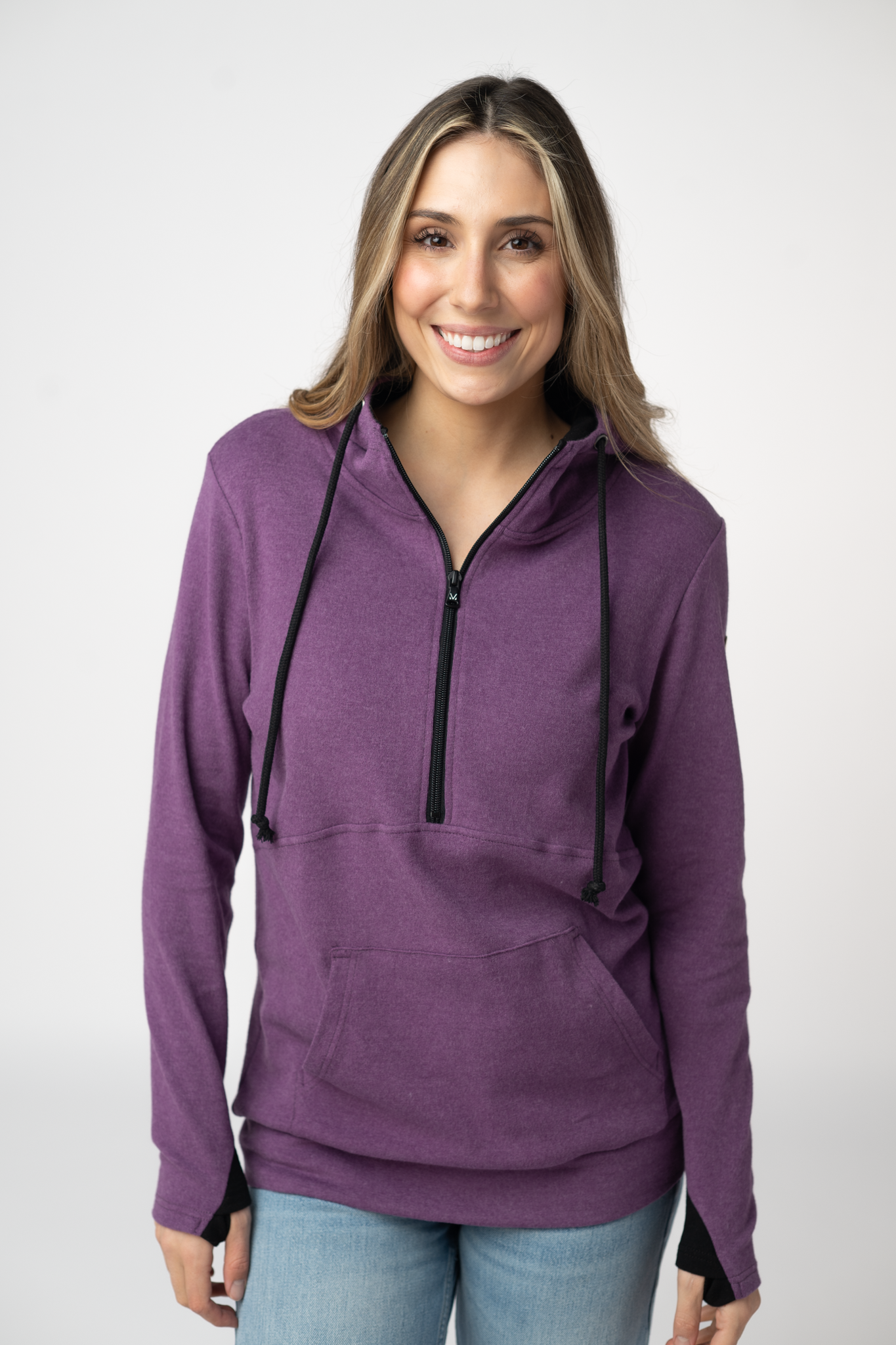 09.02 EN ROUTE Classic HalfZip Hoodie - Black and Purple-Hoodie-Dear Me Southern Boutique, located in DeRidder, Louisiana