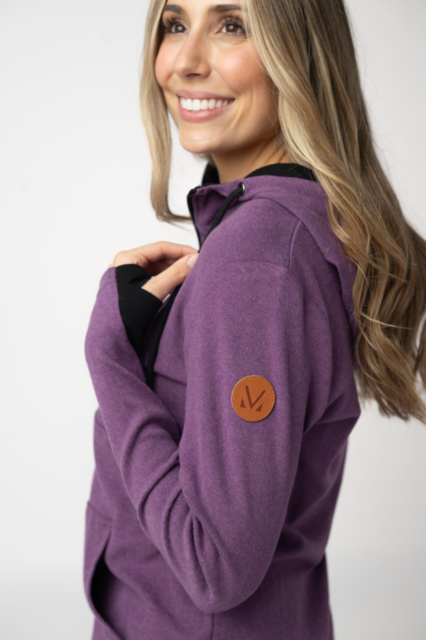 09.02 EN ROUTE Classic HalfZip Hoodie - Black and Purple-Hoodie-Dear Me Southern Boutique, located in DeRidder, Louisiana