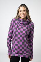 09.09 EN ROUTE Ashley Hoodie - Black and Purple Checkers-clothing-Dear Me Southern Boutique, located in DeRidder, Louisiana