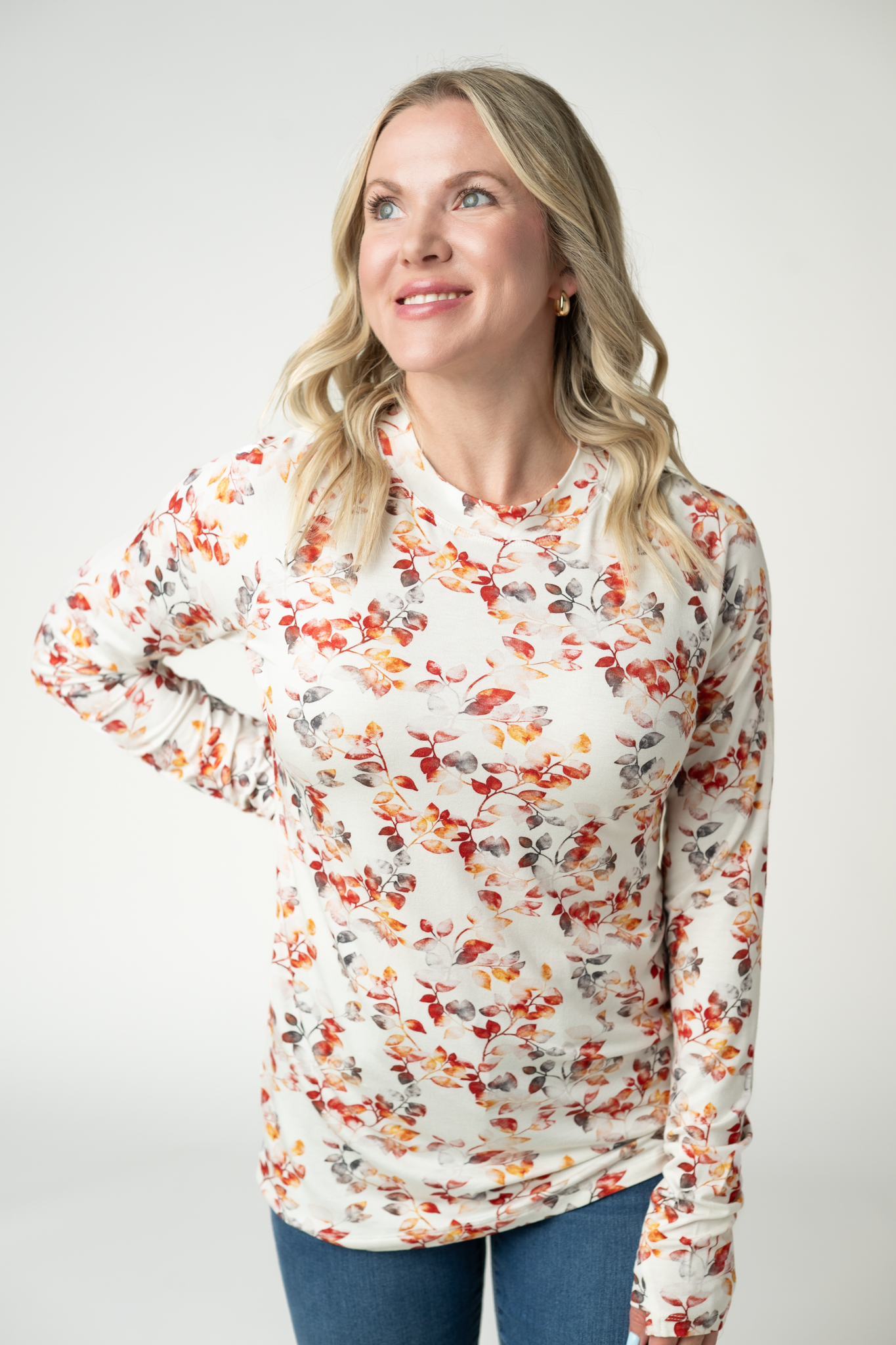 09.09 EN ROUTE Blair Long Sleeve Top - Autumn Watercolor-Tops-Dear Me Southern Boutique, located in DeRidder, Louisiana