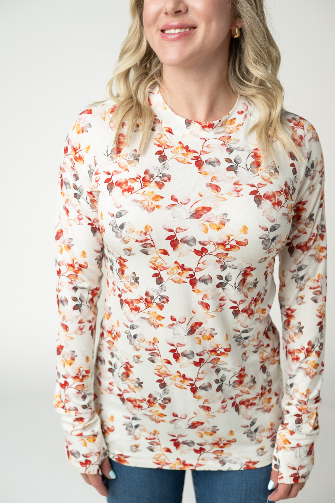 09.09 EN ROUTE Blair Long Sleeve Top - Autumn Watercolor-Tops-Dear Me Southern Boutique, located in DeRidder, Louisiana