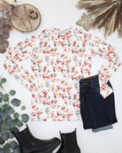 09.09 EN ROUTE Blair Long Sleeve Top - Autumn Watercolor-Tops-Dear Me Southern Boutique, located in DeRidder, Louisiana