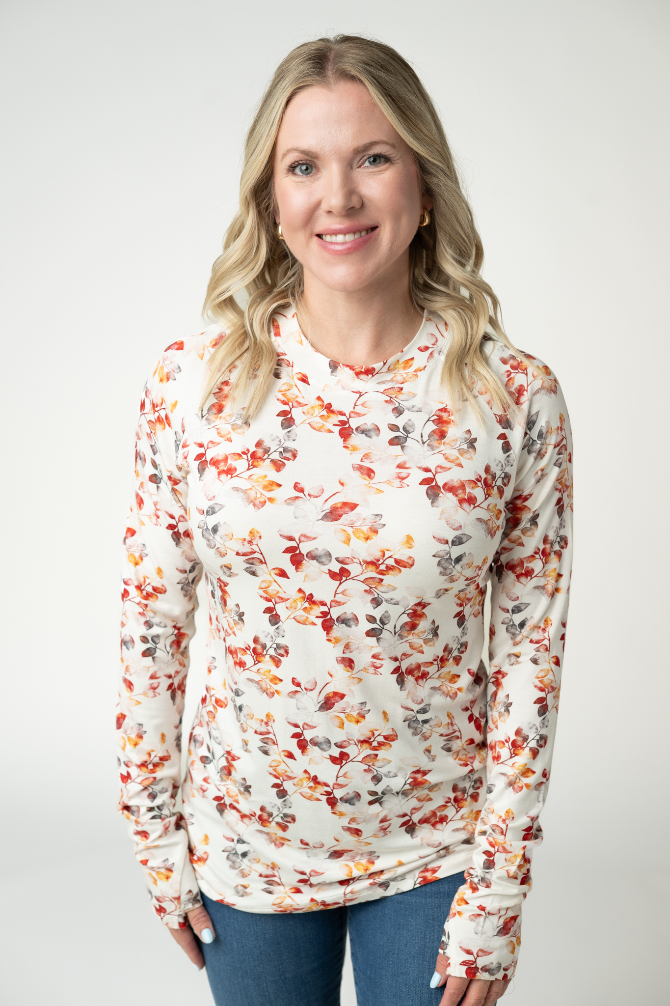 09.09 EN ROUTE Blair Long Sleeve Top - Autumn Watercolor-Tops-Dear Me Southern Boutique, located in DeRidder, Louisiana