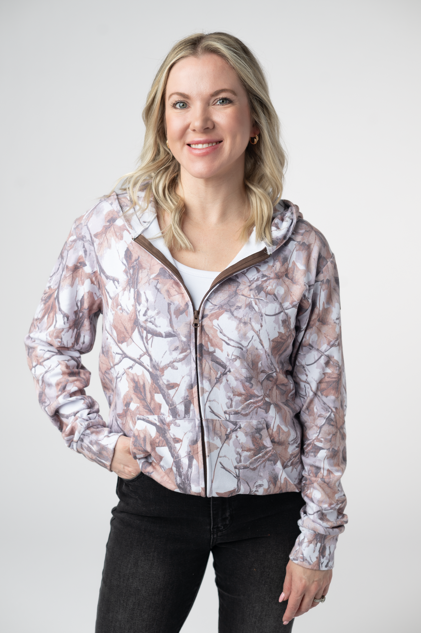 09.09 EN ROUTE Fullzip Hoodie - Woodsy Camo-hoodie-Dear Me Southern Boutique, located in DeRidder, Louisiana