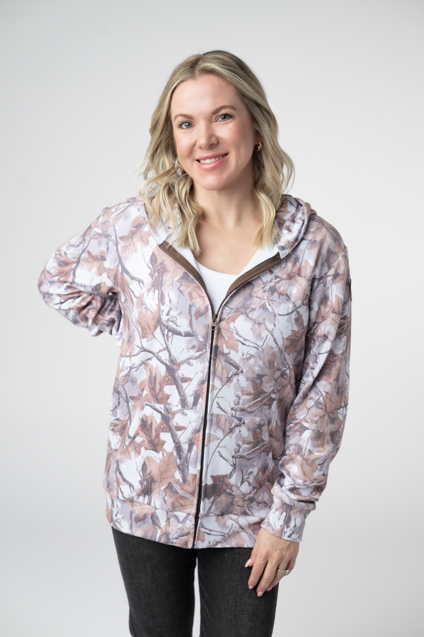 09.09 EN ROUTE Fullzip Hoodie - Woodsy Camo-hoodie-Dear Me Southern Boutique, located in DeRidder, Louisiana