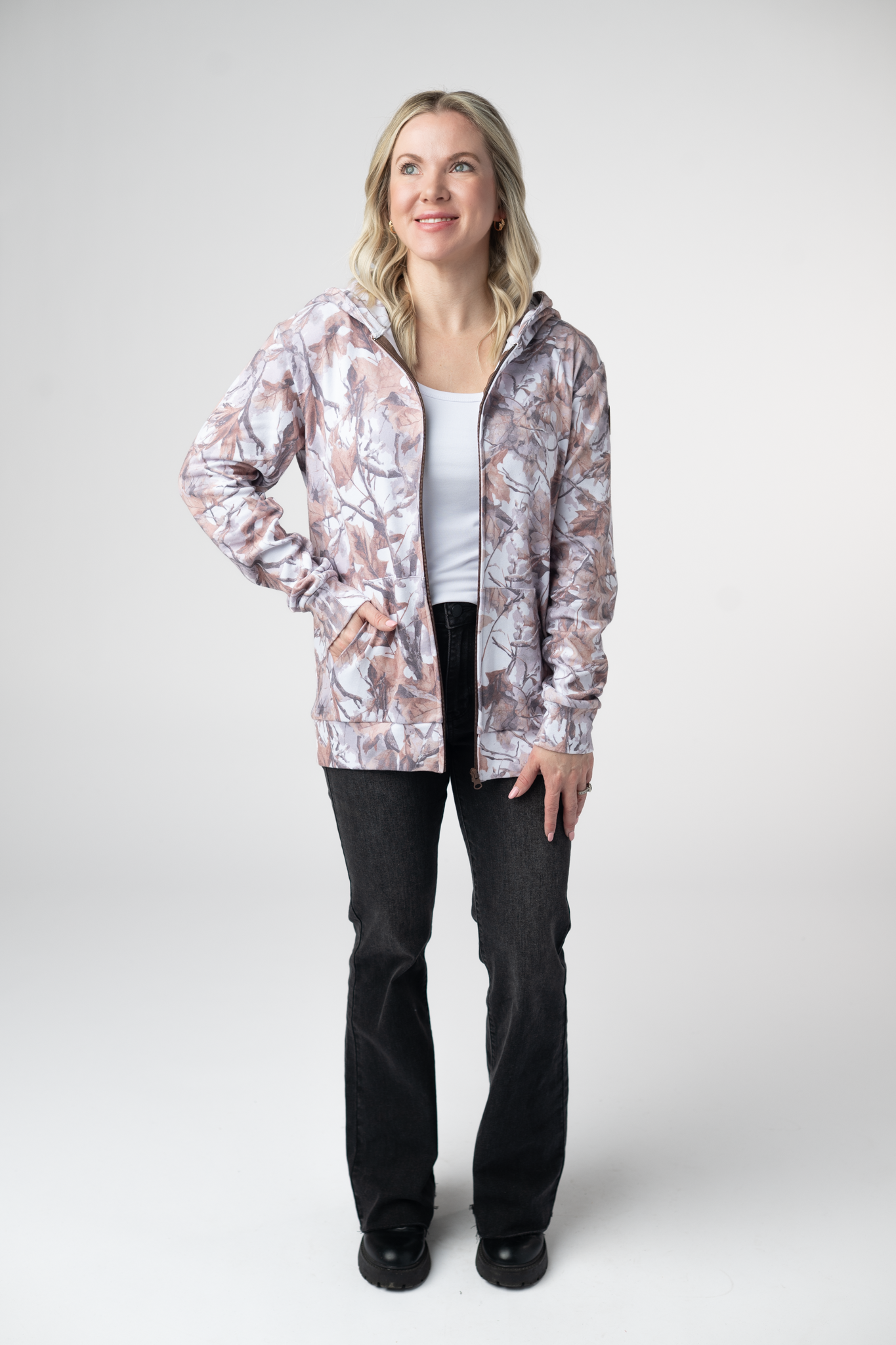 09.09 EN ROUTE Fullzip Hoodie - Woodsy Camo-hoodie-Dear Me Southern Boutique, located in DeRidder, Louisiana