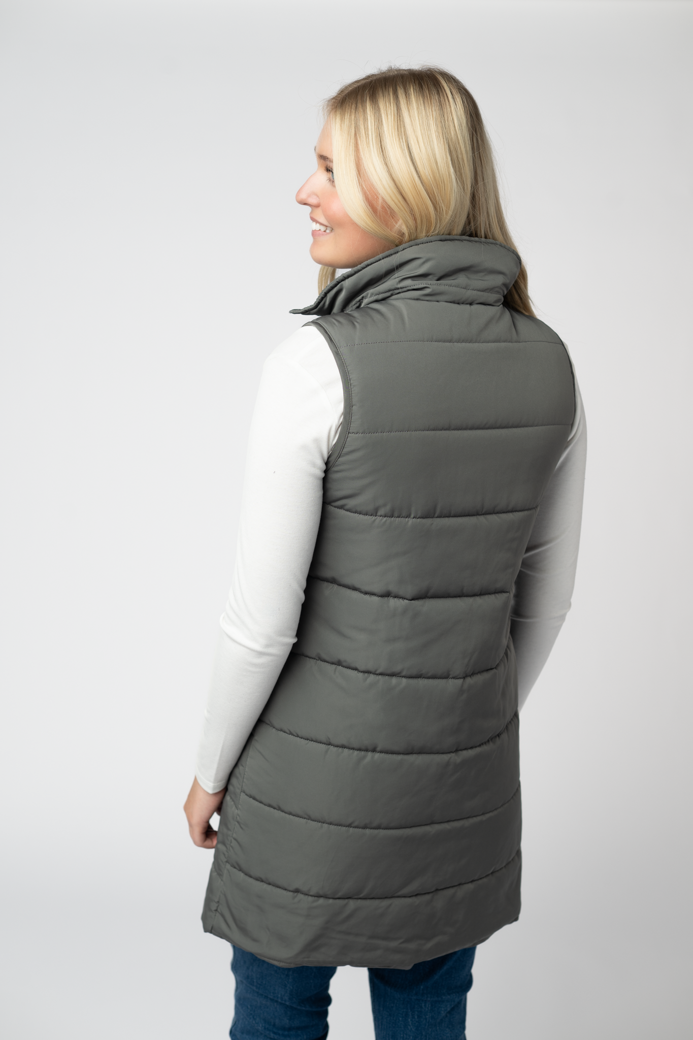 09.09 EN ROUTE Harlow Long Vest - Grey-clothing-Dear Me Southern Boutique, located in DeRidder, Louisiana