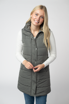 09.09 EN ROUTE Harlow Long Vest - Grey-clothing-Dear Me Southern Boutique, located in DeRidder, Louisiana
