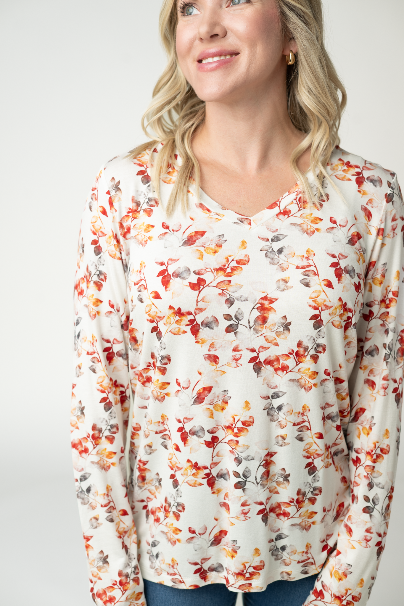 09.09 EN ROUTE Larissa Long Sleeve - Autumn Watercolor-Tops-Dear Me Southern Boutique, located in DeRidder, Louisiana