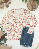 09.09 EN ROUTE Larissa Long Sleeve - Autumn Watercolor-Tops-Dear Me Southern Boutique, located in DeRidder, Louisiana