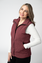 Remy Zip Up Vest - Burgundy-Vest-Dear Me Southern Boutique, located in DeRidder, Louisiana