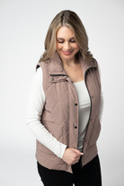 09.09 EN ROUTE Remy Zip Up Vest - Chestnut-Vest-Dear Me Southern Boutique, located in DeRidder, Louisiana