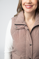 09.09 EN ROUTE Remy Zip Up Vest - Chestnut-Vest-Dear Me Southern Boutique, located in DeRidder, Louisiana