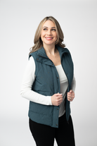 Remy Zip Up Vest - Teal-Vest-Dear Me Southern Boutique, located in DeRidder, Louisiana