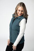 Remy Zip Up Vest - Teal-Vest-Dear Me Southern Boutique, located in DeRidder, Louisiana