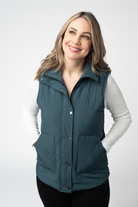 Remy Zip Up Vest - Teal-Vest-Dear Me Southern Boutique, located in DeRidder, Louisiana