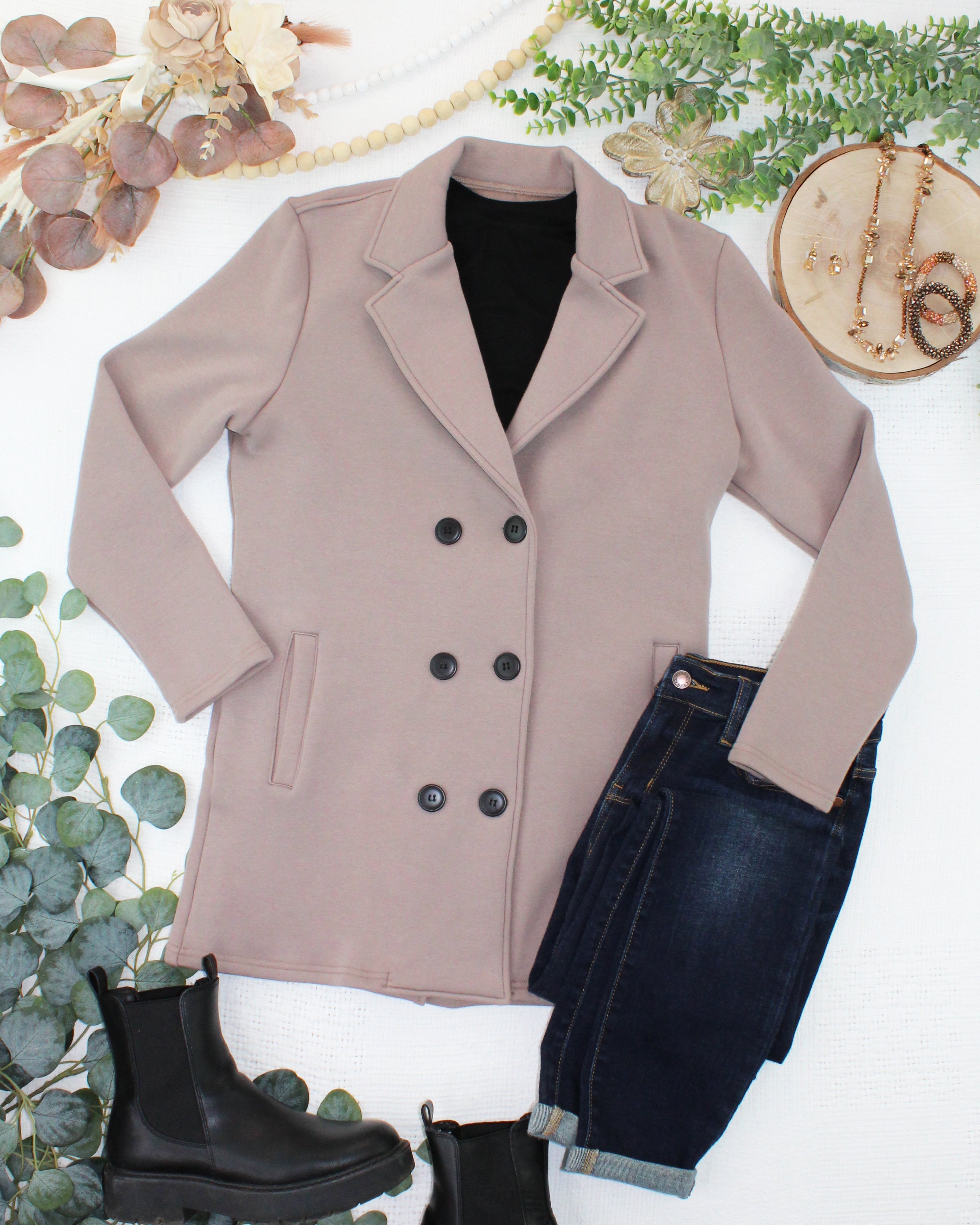 09.09 EN ROUTE Scarlett Sweater Jacket - Mocha-Jacket-Dear Me Southern Boutique, located in DeRidder, Louisiana