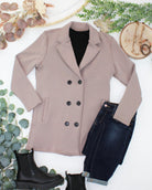 09.09 EN ROUTE Scarlett Sweater Jacket - Mocha-Jacket-Dear Me Southern Boutique, located in DeRidder, Louisiana
