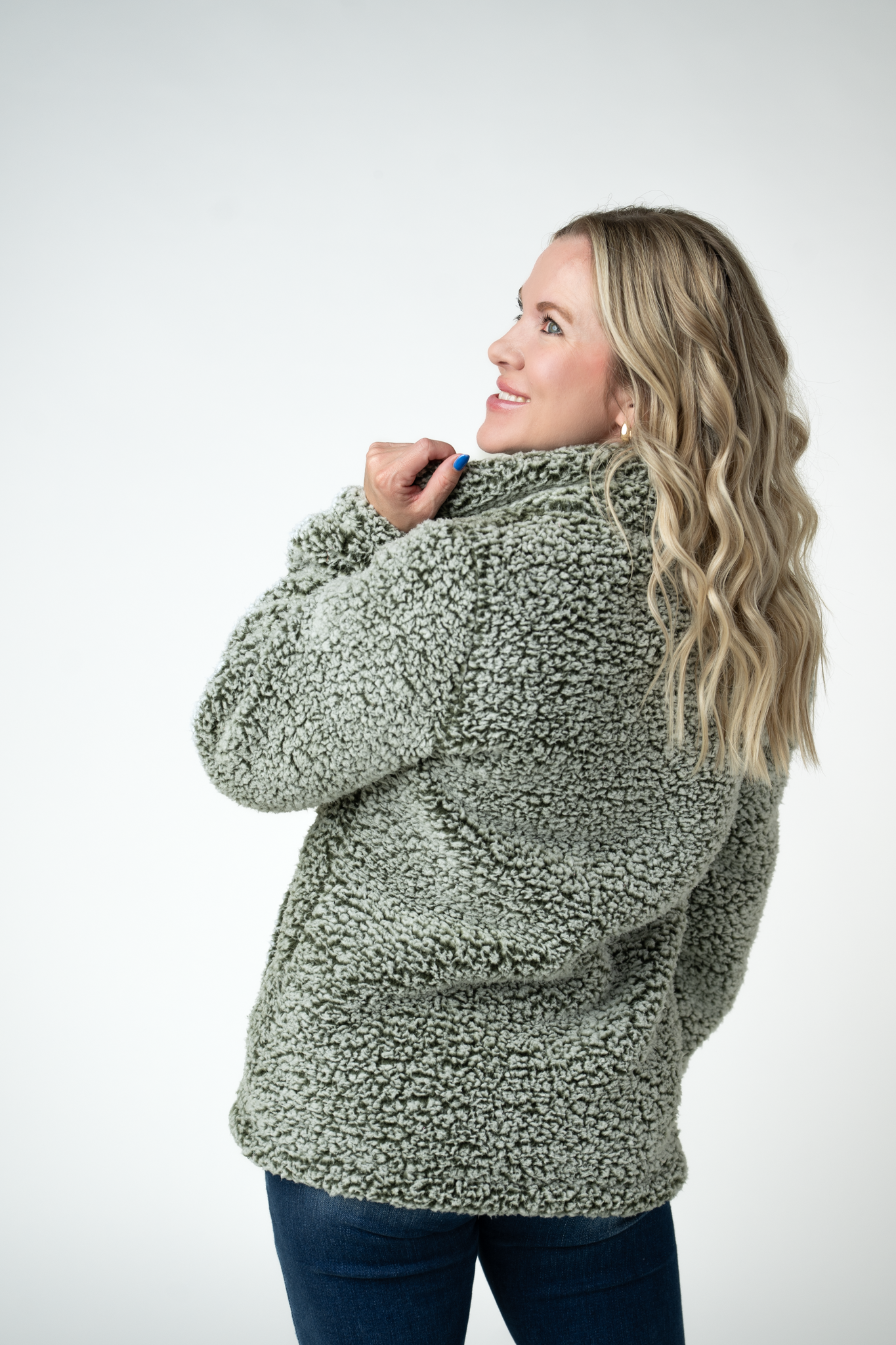 09.09 EN ROUTE Two Tone Fullzip Sherpa - Olive and White-outerwear-Dear Me Southern Boutique, located in DeRidder, Louisiana