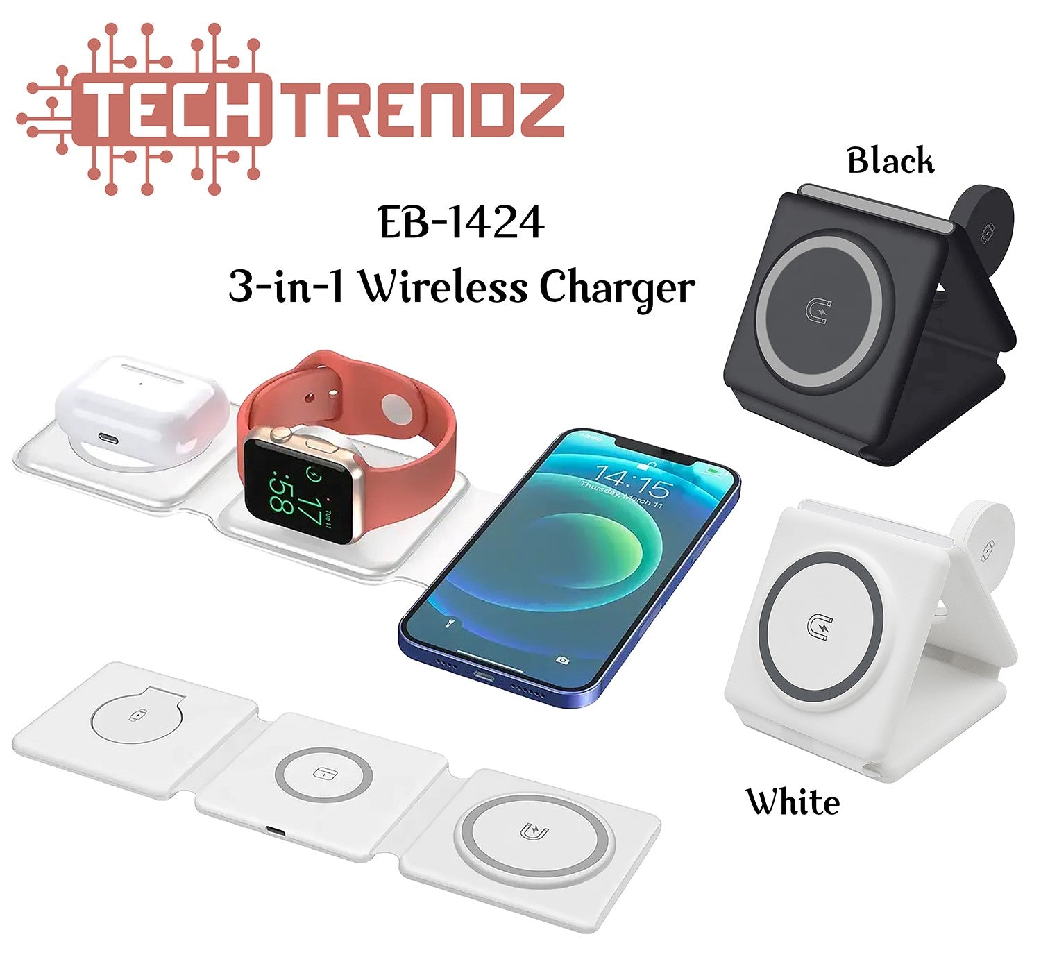 3in1 Wireless Charger-Charging Station-Dear Me Southern Boutique, located in DeRidder, Louisiana