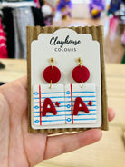 A+ Graded Paper Clay Earrings-Earrings-Dear Me Southern Boutique, located in DeRidder, Louisiana