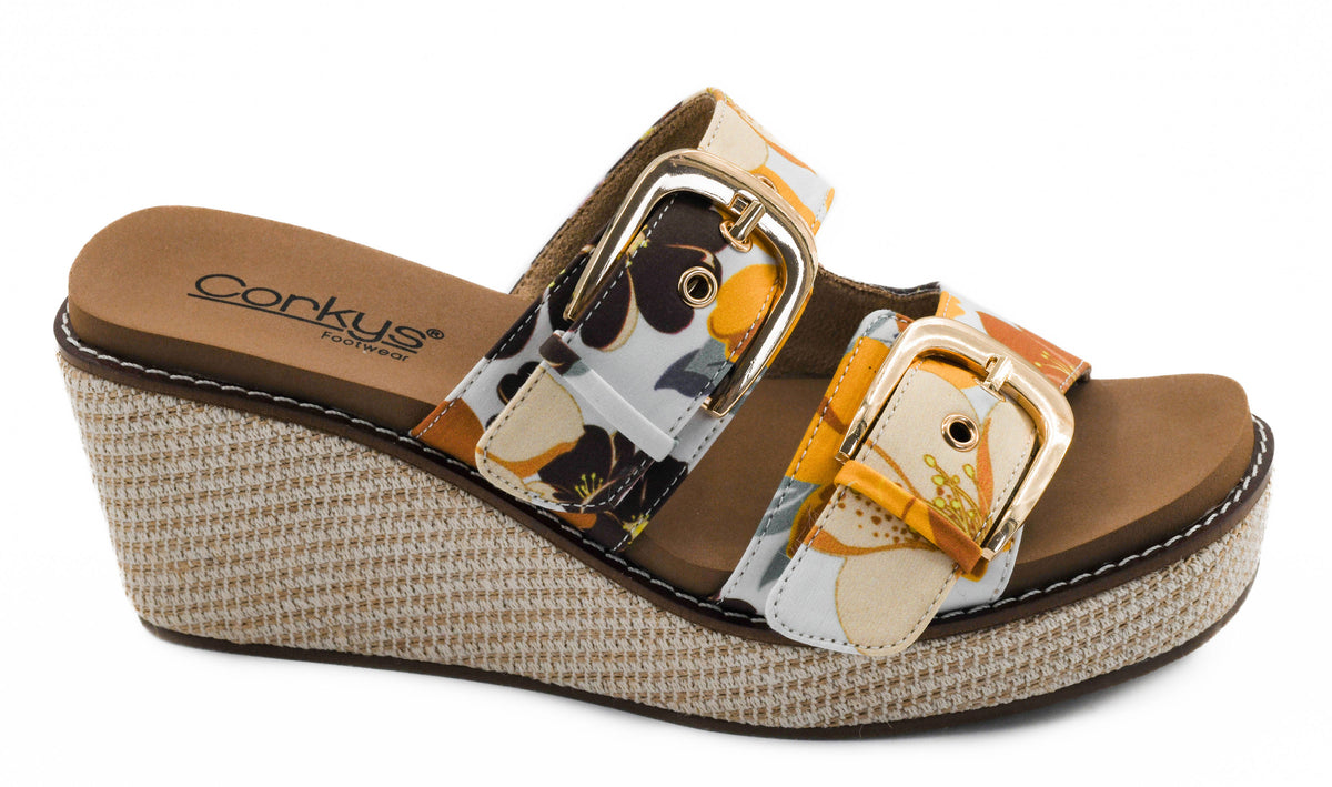 ARRAY Market Special - Corkys Manifest Wedges - Natural Hibiscus-Presales-Dear Me Southern Boutique, located in DeRidder, Louisiana