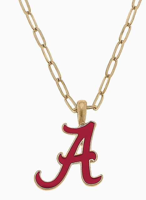 Alabama Enamel Pendant Necklace-Jewelry-Dear Me Southern Boutique, located in DeRidder, Louisiana