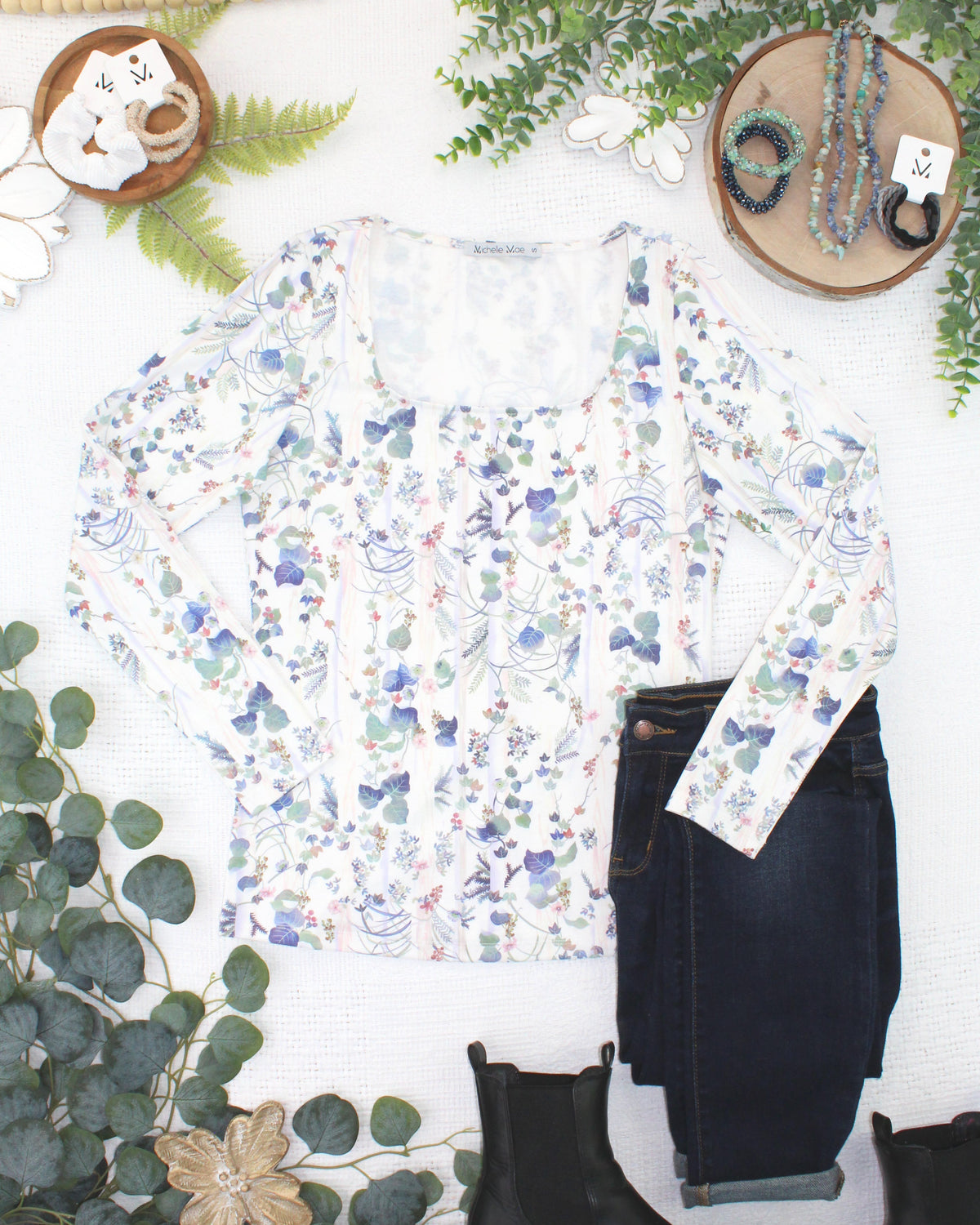 Alyssa Long Sleeve Top - Olive Meadow-Tops-Dear Me Southern Boutique, located in DeRidder, Louisiana