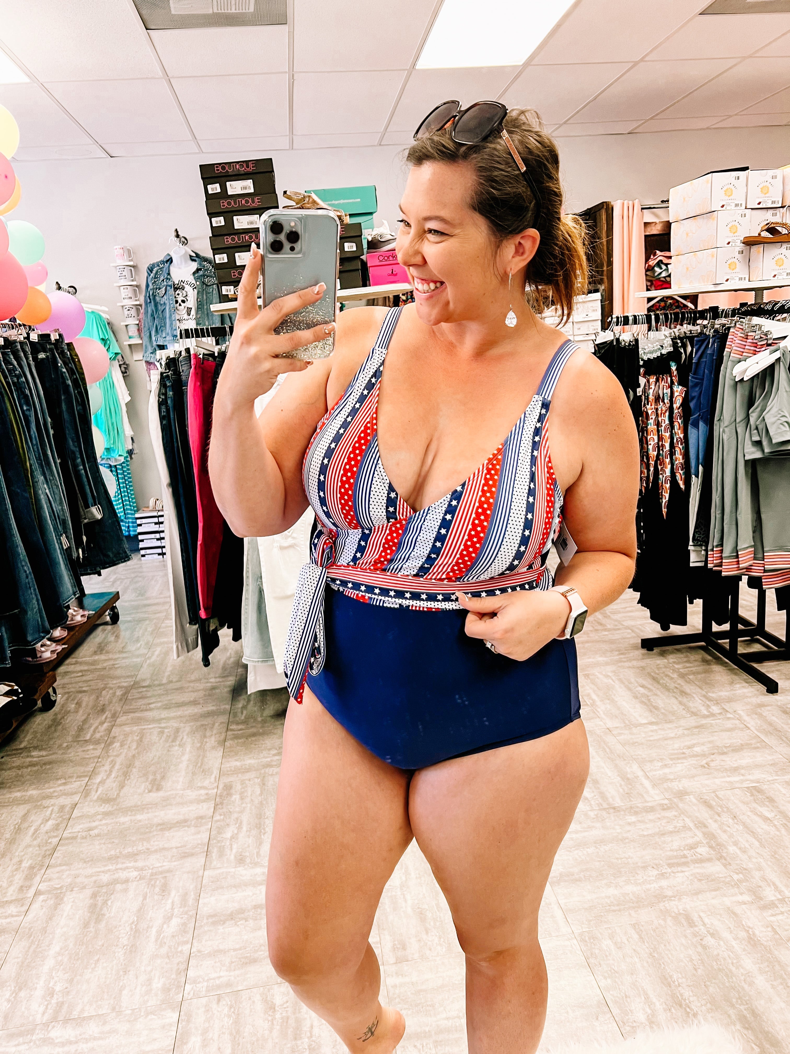 American Babe One Piece Suit-Swim-Dear Me Southern Boutique, located in DeRidder, Louisiana