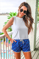 Americana Polka Dot Everyday Shorts-Presales-Dear Me Southern Boutique, located in DeRidder, Louisiana